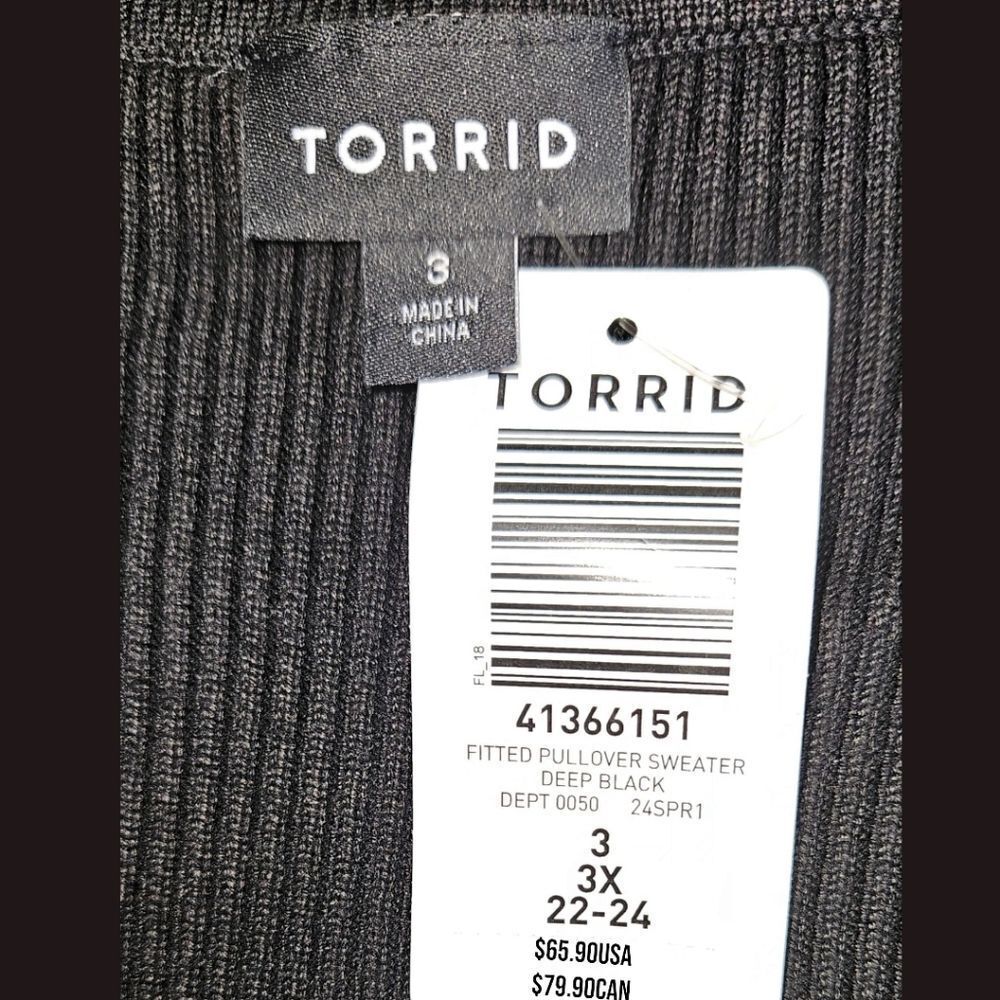 TORRID BLACK FITTED PULLOVER SWEATER PLUS SIZE 3X - Picture 13 of 15